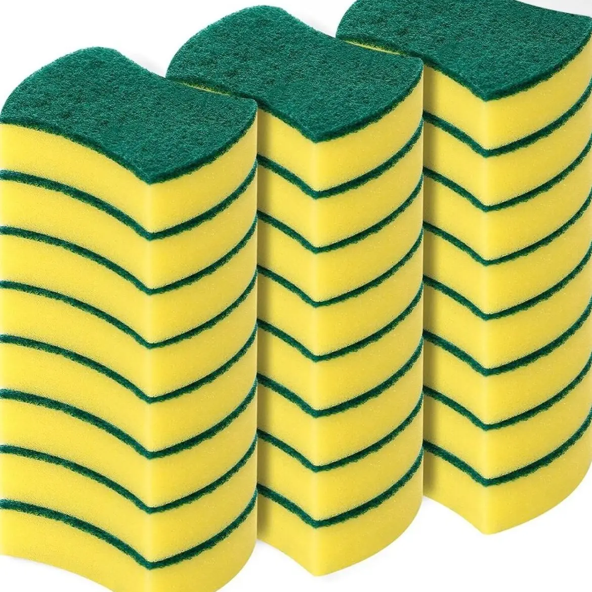 50 Pack Double-Sided Dishwashing Sponge Scrubber Pads, Multi-Surface Cleaning Tools for Kitchen/Bath Use (2026 Edition), Dual Sides, Multi-Use
