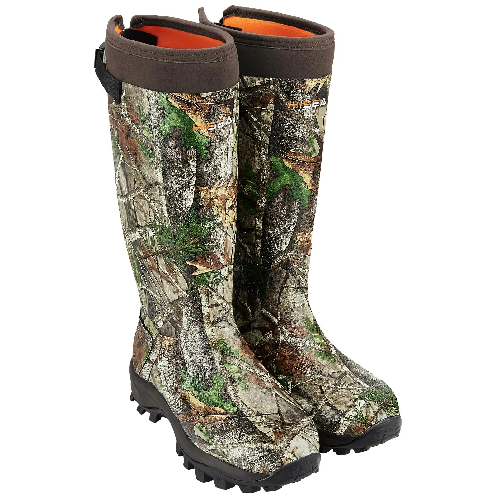 HISEA Men's Tall Camo Neoprene Hunting Boots, Waterproof Insulated Winter Footwear with an Adjustable Fit and Slip-Resistant Soles, Shoe