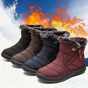 Womens Winter Boots Waterproof,Fashion Weather Warm Snow Boots for Women,Comfortable Trekking Walking Fur Lined Boots,Slip Resistant