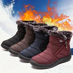 Womens Winter Boots Waterproof,Fashion Weather Warm Snow Boots for Women,Comfortable Trekking Walking Fur Lined Boots,Slip Resistant