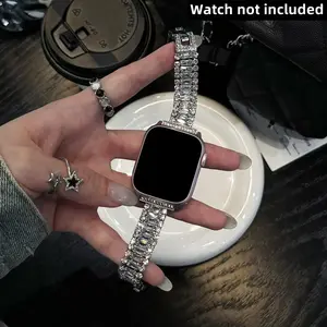 Rhinestone Decor Watch Band, Fashionable Watch Band for Women & Men, Compatible with Apple Watch Series Ultra2 Ultra SE2 SE 9 8 7 6 5 4 3 2 1