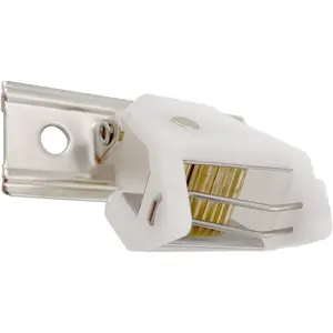 White Roman Shade Cord Lock with Brass Wheels - Holds up to 3 Lift Cords, Suitable for Roman and Woven Wood Shades - 1-Pack
