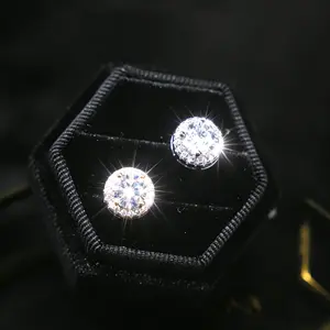 Must beS925 Silve Moissanite Stud Earrings Fashion Classic Ear Jewelry Gift for Men Genuine Authenticity Certificate Fine Studs