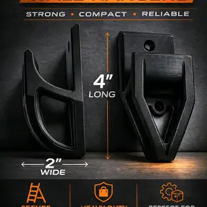 2 Pack Ladder Hanger Versatile Wall Mount for Climbing Stands Ladders Step Stools Holds 50+ Pounds Securely for Home Workplace Storage