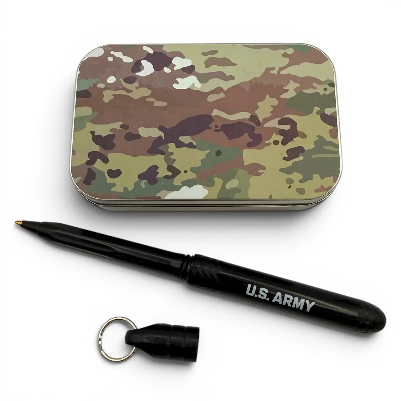 U.S. Army Camo Carry Kit - Collectable Tin with Keychain Pocket Pen