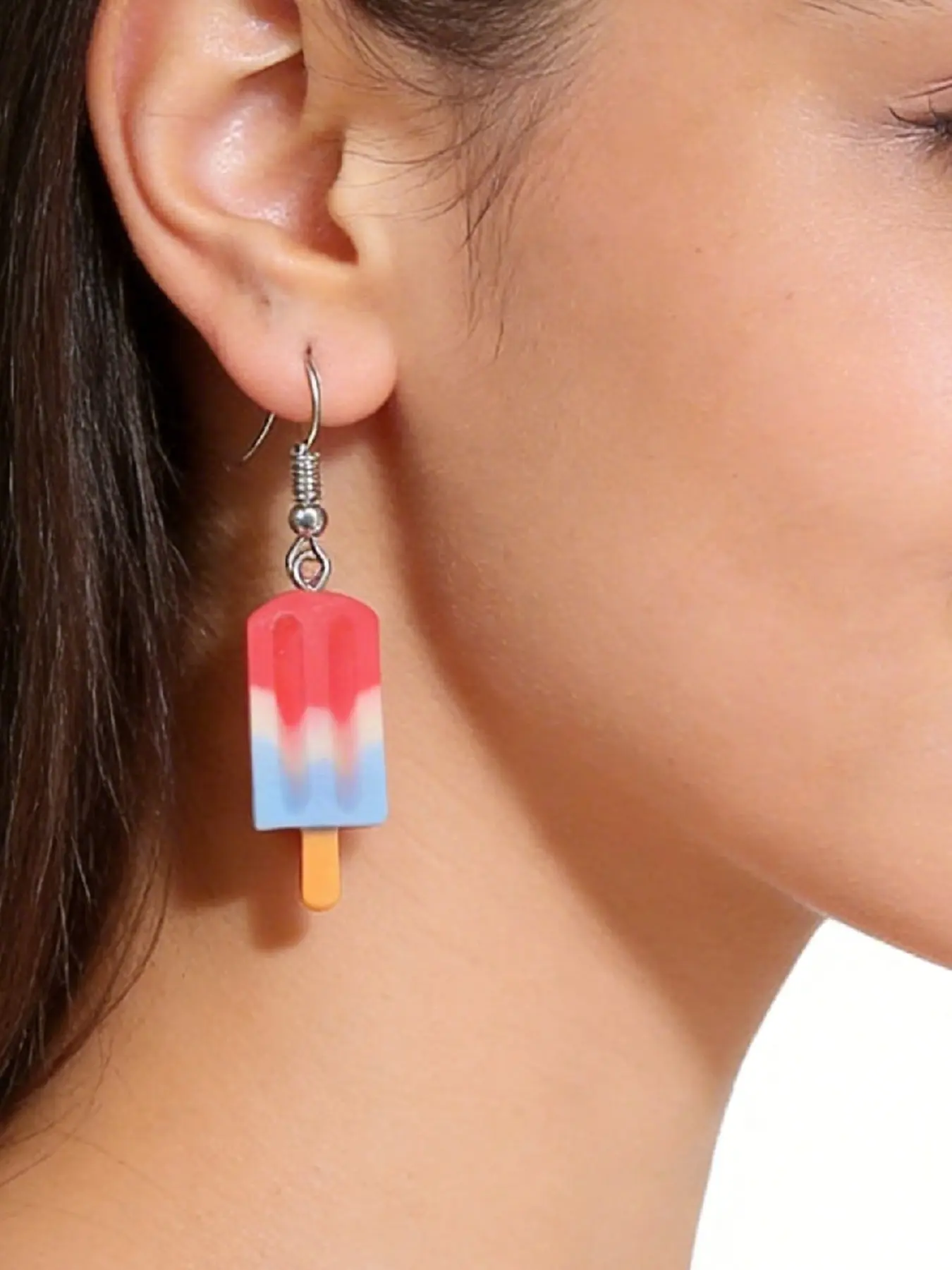 Cute Popsicle Dangle Earrings for Women, Fun Summer Food Jewelry, Wearable Jewelry, Resin Ice Cream Drop Earrings, Lightweight Statement Earrings, Fashion Dangle Earrings, Gift for Teens & Girls, Colorful Summer Accessory, Available in Red