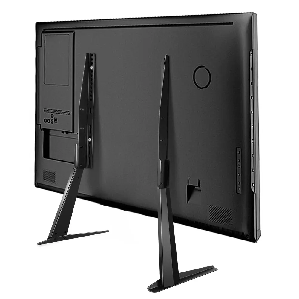 KKTONER Universal Television Stand - Metal Legs Freestanding TV Stand for 27-65 inch Flat Screen TVs, VESA Support, Height Adjust Function, ±6° Tilt Adjustment, Scratch-Safe Pads