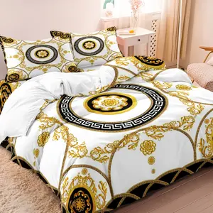 3-piece set of digital printed down quilt cover set, simple and elegant fashion quilt cover with pillowcase, soft, comfortable and breathable, suitable for bedroom dormitory room home decoration (1 * down quilt cover + 2 * pillowcase, excluding core)