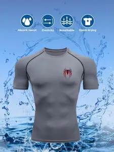 Men's Compression Fitness Short Sleeve T-Shirt Body Shaping Available in Black, White, Gray, Navy Blue