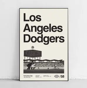 [Sale up to 50%] [Free Ship] Los Angeles Dodgers Midcentury Modern - wall art - free shipping - cozy home, minimalist poster vintage