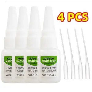 4-Pack Oil-Based Super Glue Adhesive, Quick-Drying Strong Bond for Metal, Plastic, Wood, Rubber, Glass, Ceramic (Widely Used in Tools & Hardware Applications)