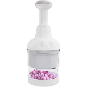 Manual Food Chopper – Vegetable, Onion, Garlic & Nut Chopper with Stainless Steel Blades, Dishwasher Safe