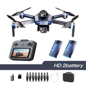 GT8 drone with large screen remote control (12.5cm display), intelligent obstacle avoidance, brushless motor, 20-minute flight time, HD adjustable camera, 5x zoom, long-range shooting, foldable design, comes with two batteries, suitable for adults. flying
