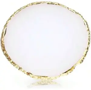 Resin Nail Art Mixing Palette with Gold Edge for Gel Polish DIY Nail Tools