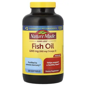 Nature Made Fish Oil, Burp-Less, 1,200 mg, 200 Softgels