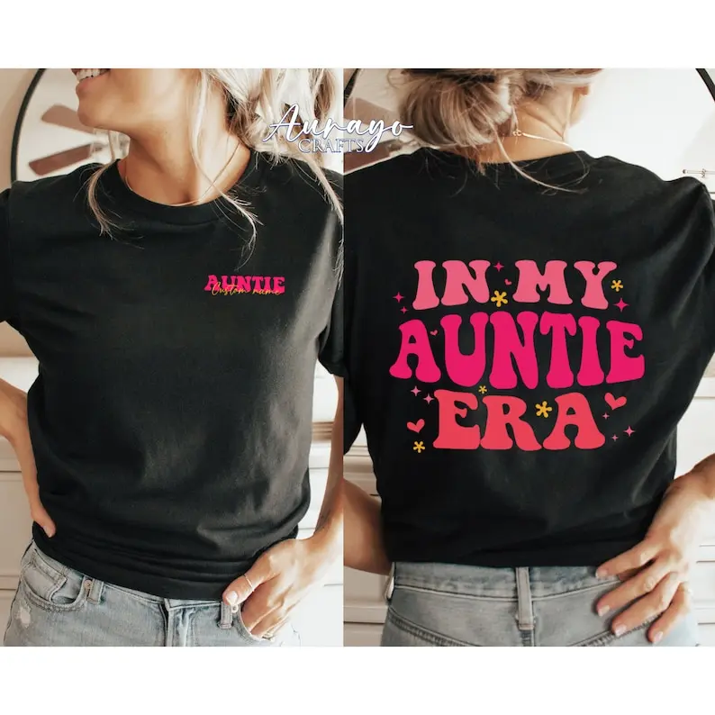 In My Auntie Era Shirt, Personalized Aunt Shirt, Aunt Era Sweatshirt, Auntie era shirt, Shirt for aunt, Era shirts for aunt, New aunt gifts