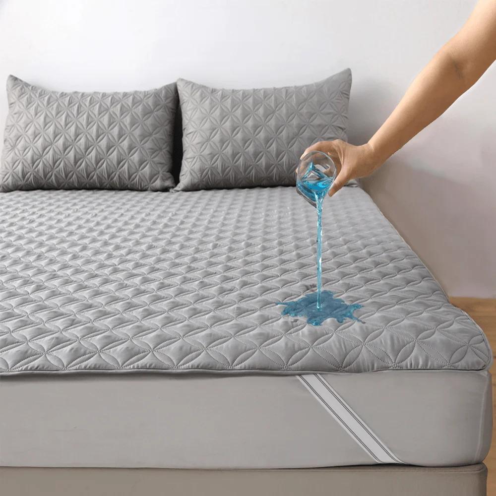 1pc Waterproof Thickened Mattress Protector, Dustproof Breathable Allergy-Resistant Mattress Cover, Soft Comfortable Noiseless