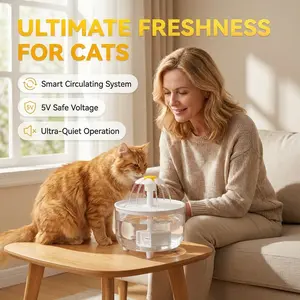 Cat Flower Cycle Drinking Machine - Automatic Filtered Fresh Water Flow Pet Water Dispenser - Plug-in Drinking Water for Pets Pet Supplies，Cat supplies，cat water fountain