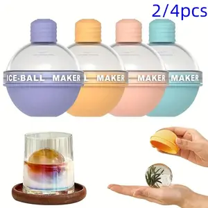 Silicone Ice Ball Maker, Random Color Round Ball Shaped Ice Ball Mold, Spherical Ice Cubes, Ice Ball Maker for Whiskey & Cocktail, Kitchen Accessories, Home Bar Accessories