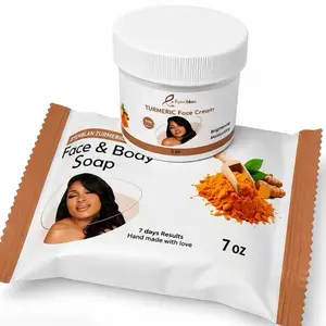 Grimèl Dyòl Nwè turmeric face Set cream Skin Repair Moisturizing Smoother  Exfoliate (1 piece 7oz soap and one 2oz face)