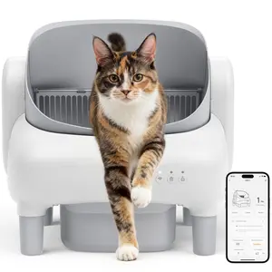 FUMOI Multi-Cat Smart Self-Cleaning Litter Box, Open-Top Automatic Cleaner with APP Control, Safety Sensors & Odor-Lock Technology, 10.5L Large Waste Bin