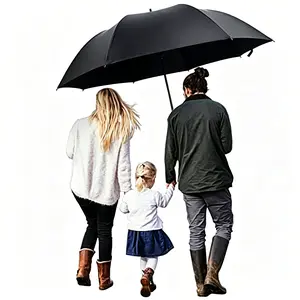 50-in Extra Large 2-Person Windproof Umbrella, Heavy Duty 12-Rib Waterproof Compact Foldable Handheld All-Weather Anti-UV/UVB Umbrella for Family Travel, Compact Foldable Umbrellas, 12-Rib Umbrellas