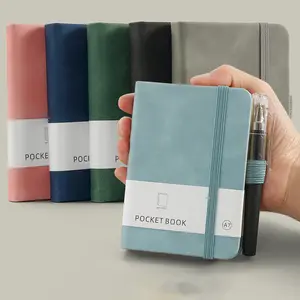 A7 Mini Pocket Soft Cover Notebook with Elastic Closure and Matching Pen, Portable Diary for Students, Daily Notes, Travel, Office, School, Journal Notebook