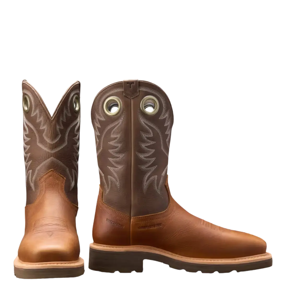 Tecovas Men's The LongHaul Saddle & Fossil Composite Toe Work Boot 10083-CFS