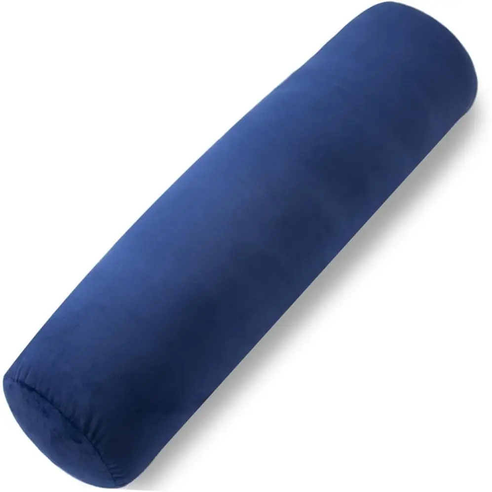 Pillow for Adults, Bolster Pillow with Removable  Cover, Long Round  Roll Pillow, 35 x 7.87 Inches, Blue