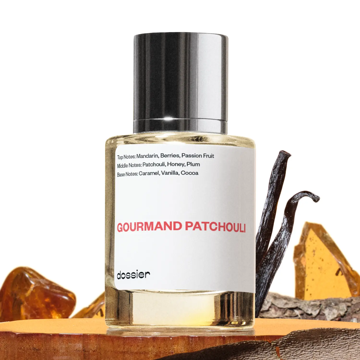 Gourmand Patchouli, Dossier, Women Perfume, Eau de Parfum, 50ml, Mandarin, Berries, Passion Fruit, Honey, Caramel, Vanilla, Cocoa Gourmand Patchouli, Dossier, Women Perfume, Eau de Parfum, 50ml, Mandarin, Berries, Passion Fruit, Honey, Caramel, Vanilla, Cocoa