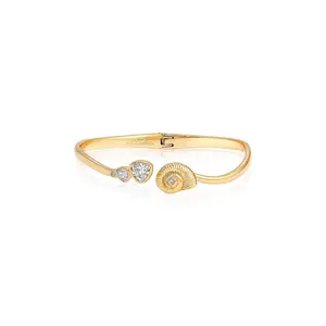 Golden Nautilus Shell Cuff Bracelet