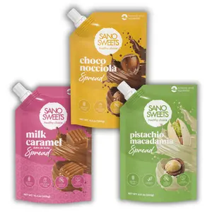 Trio Healthy Spread| Milk Caramel 10.5oz, Choco Nocciola 8.8oz & Pistachio 8.8oz | 3 Pack No sugar added, Gluten Free, Palm oil free, Flavor Sweet Dip