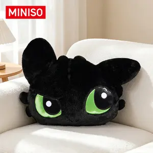 MINISOHow To Train Your Dragon Classic Reproduction Toothless Head Shaped Plush Pillow, Soft Stuffed Cushion, Home Sofa Decor, Birthday Gift for Fans