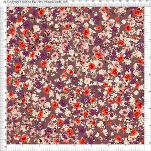 Challis Rayon Printed Bridgette Woven Fabric by the Yard, Floral Rose Sewing Dress Fabric