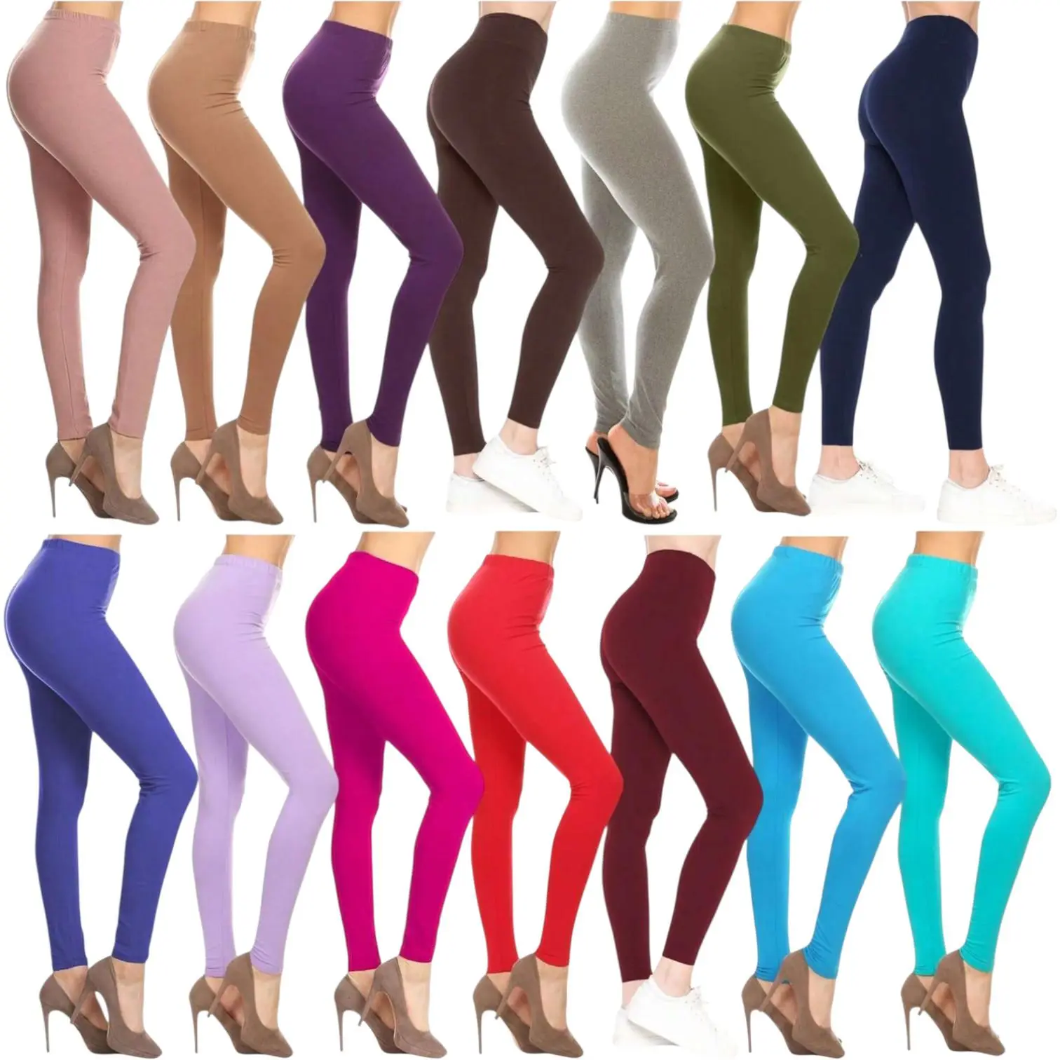 ToBeInStyle Women's Single & Multi-Item Pack Of Randomly Assorted Cotton Leggings