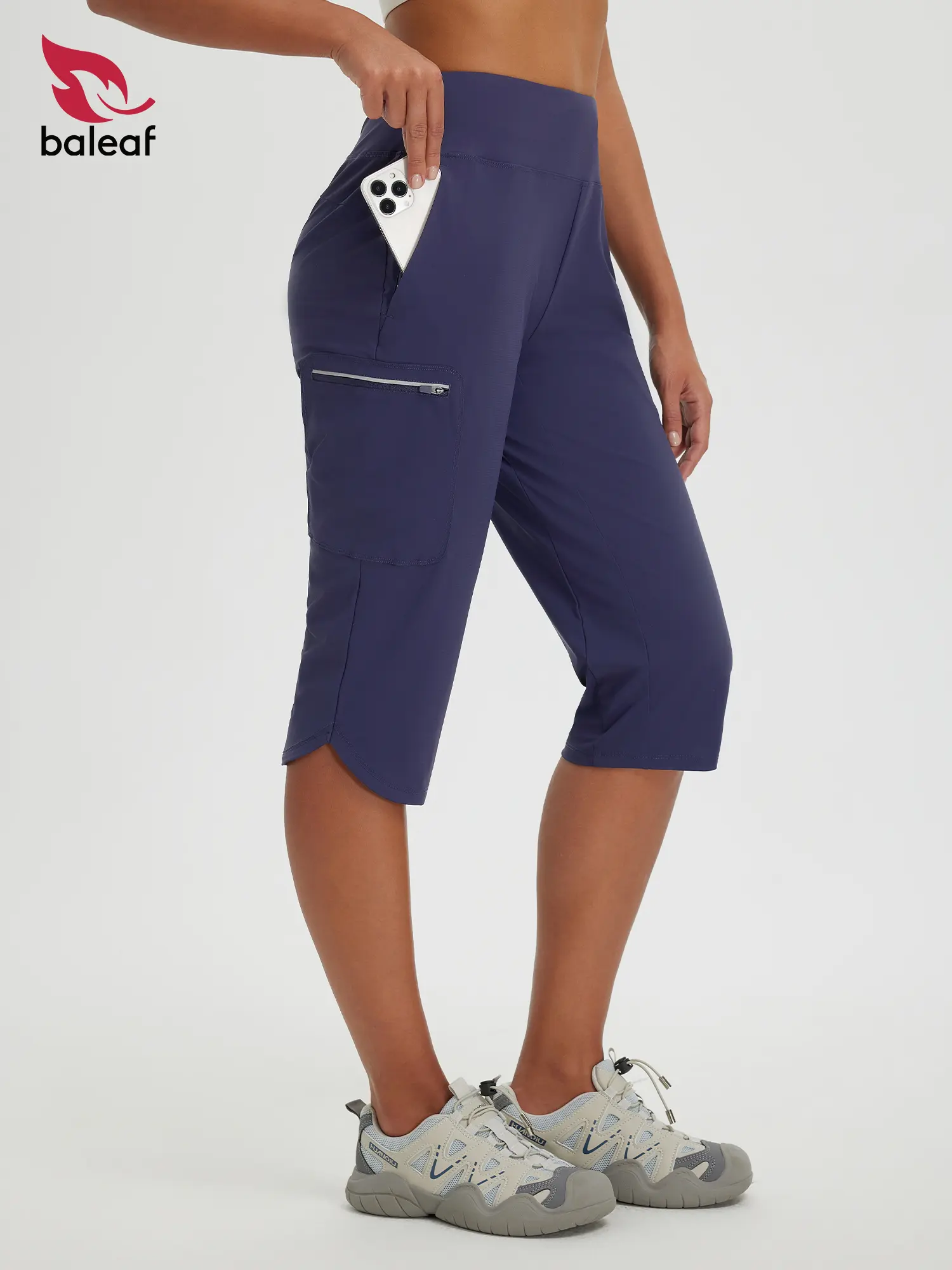 BALEAF Women's 17'' Capri Pants Lighweight Cargo Capris Quick Dry Zipper Pockets Hiking Biking Casual Outdoor,travel essentials,camping essentials