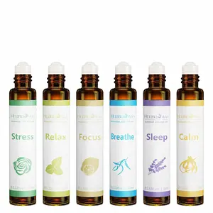 HERBROMAS Roll On Essential Oil for Relaxation – Calm & Unwind, Sleep Support & Focus, Pre-Diluted Aromatherapy Oil for Skin, Portable Perfume Oil for Daily Use