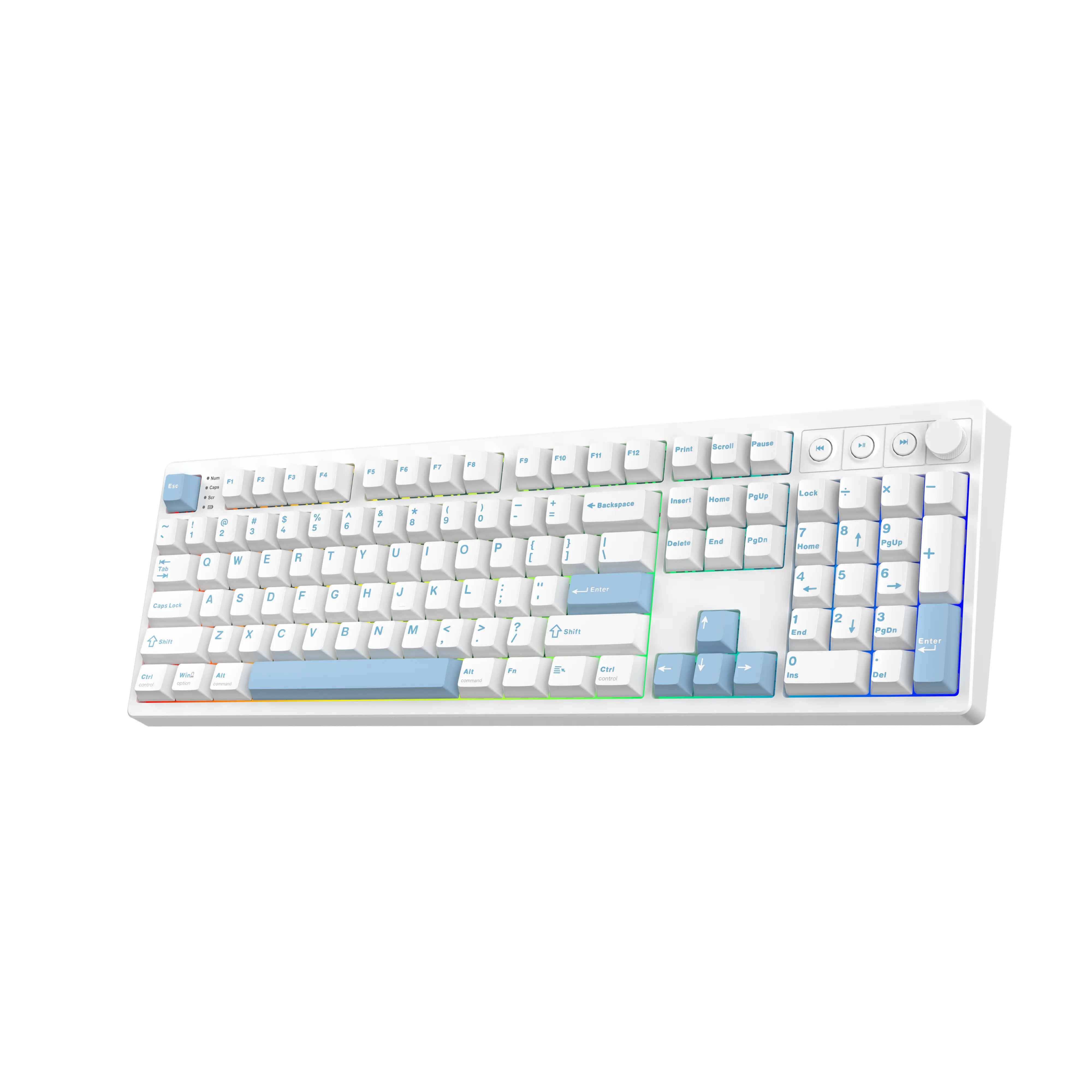 MechLands Vibe108 Full Size Mechanical Keyboard with Knob & Multimedia Buttons Wireless Gaming Keyboard Gasket RGB Backlits 104 Keys Hot Swappable Custom Driver creamykeyboards