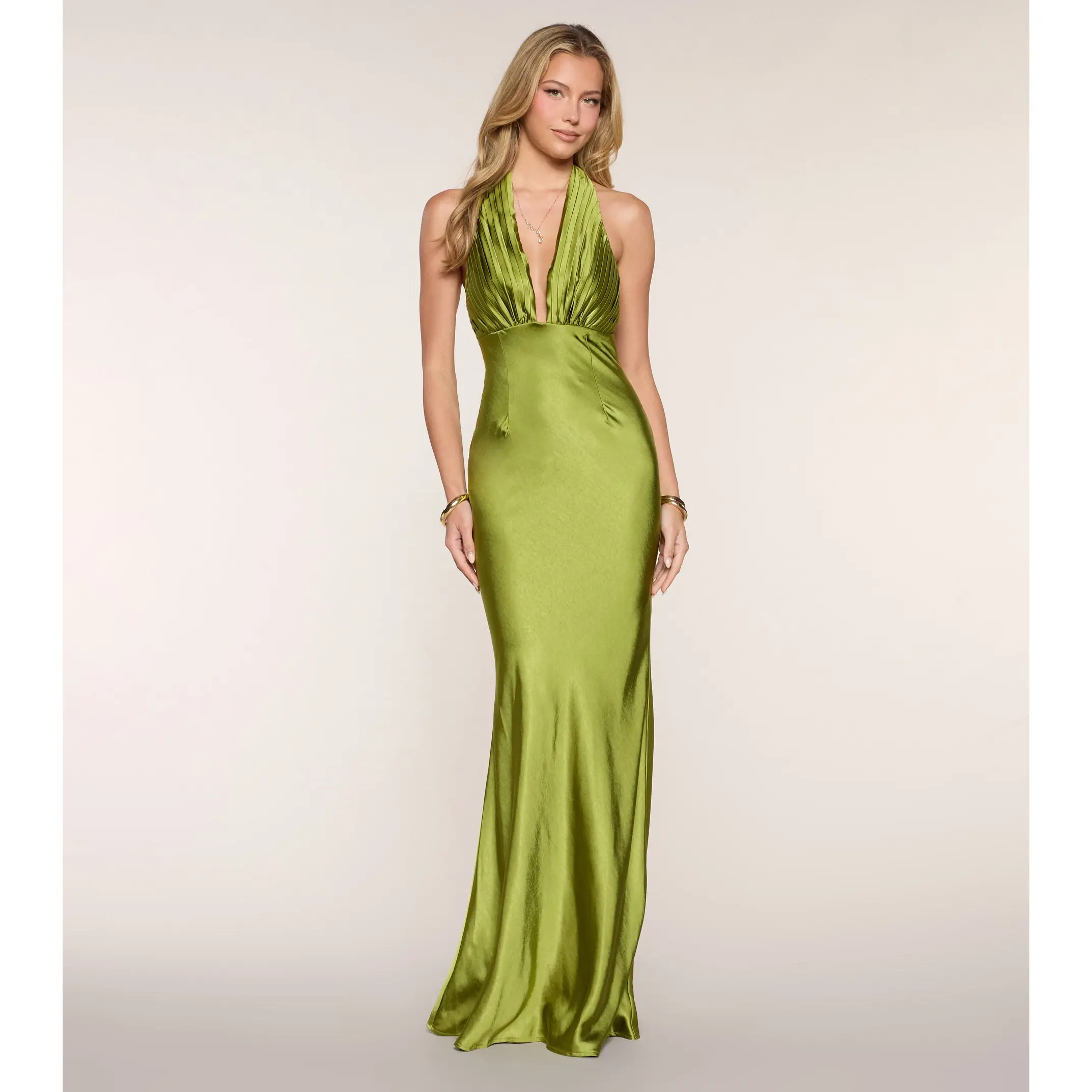 Stephanie Satin Open Back Formal Dress