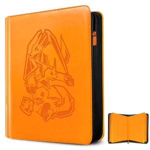 Ravaver 9-Pocket Raw Card Binder Holds 540 Cards with Customizable Label Slot and Side-Loading Sleeves & Zipper, Specifically Designed for Bare Cards，Premium Luxury Design Durable Album for Football & Sports Card Collectors