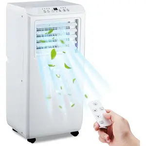 10000 BTU Portable Air Conditioner, Quiet and Energy Efficient Portable AC Unit with Fan, Dehumidifier, Remote, 24Hour Timer, Cools Spaces up to 450 Sq.Ft for Home, Office, Bedroom