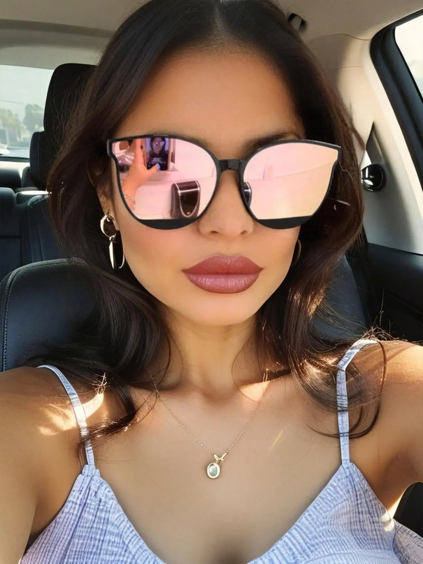 Geometric Full Frame Glasses, Stylish Shades, Trendy Accessory for Stylish Women, Perfect for Daily Wear and Outdoor Activities, Fashion Accessories, Trendy Beach Eyewear