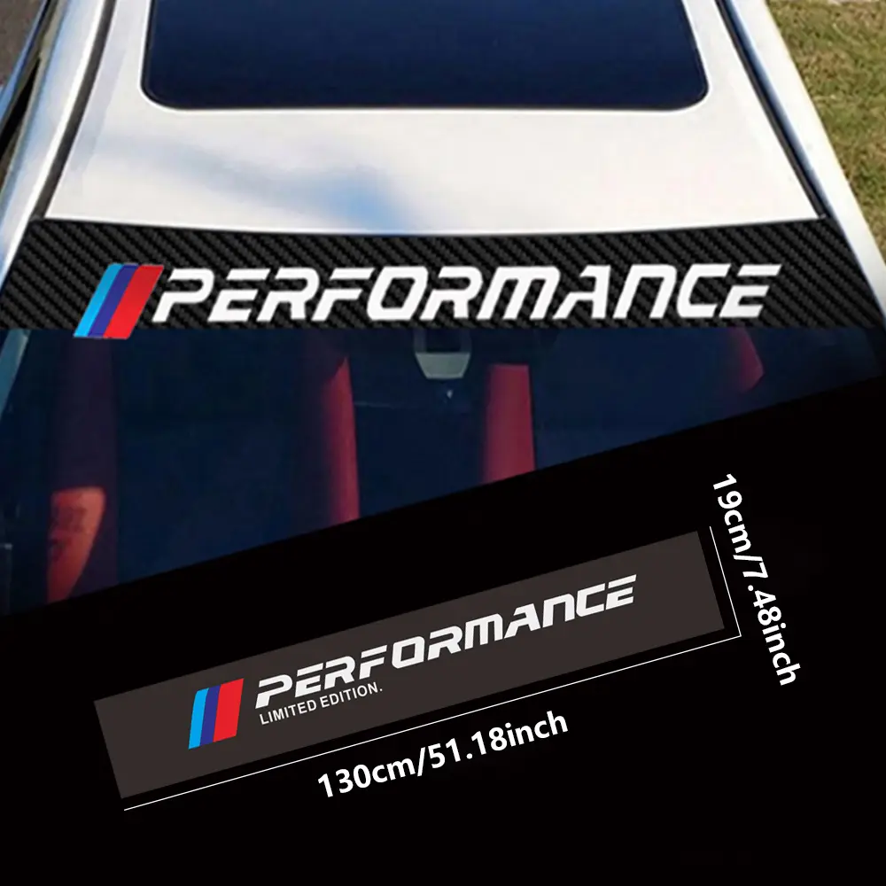 1 Pc/Pack For Bmw Car Windshield Sport Sticker Set, Front & Rear Window Decal, Automotive Decoration, Performance Car Light Vinyl Wrap, Car Decorations, Car Accessories, Vehicle Exterior Decoration, Car Decals