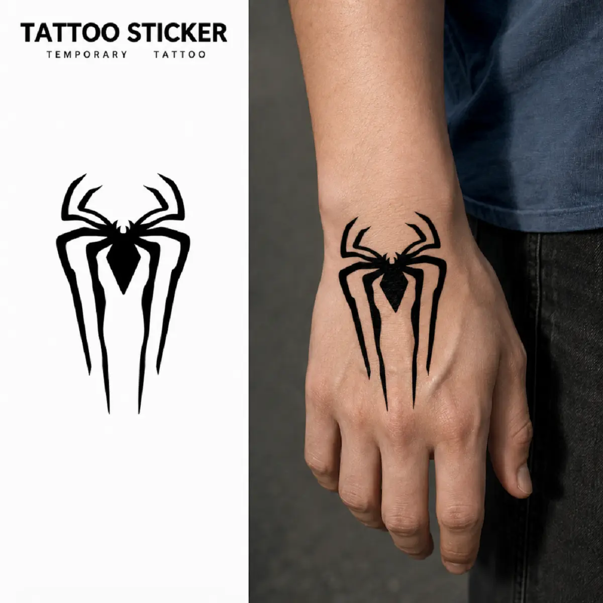 Limited Buy 2 Get 1 100% Pain-Free Temporary Tattoo Kit - Durable, Waterproof, Realistic Spider Stickers, Henna Art, Tattoo Art for Halloween Makeup, Casual Ankles Body Decor
