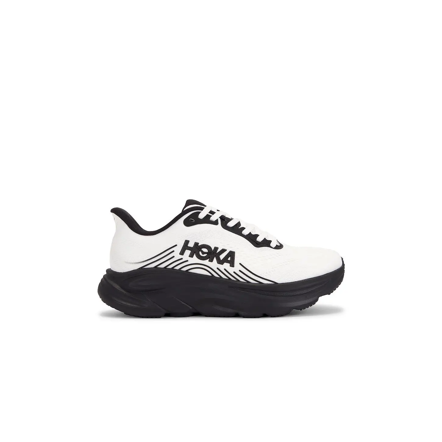 HOKA Clifton 11 Sneakers in White & Black