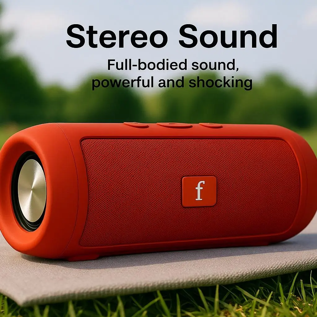 Portable Wireless Bluetooth Speaker - Waterproof Wireless/Portable Speakers with Bass Boost, Rich Stereo Sound, FM Radio, AUX Input, Included Batteries, Ideal Gift for Men, Water Proof, Wireless Speakers