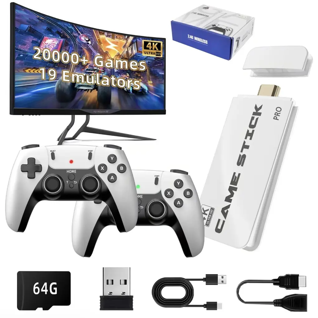 2026 Mass Games Retro Game Console NO PS2 with 40000+ Built-in Games 19 Emulators 2 Wireless Controllers HD Output & 128GB SD Card Perfect for Kids & Adults - Portable Gaming System outdoorfun