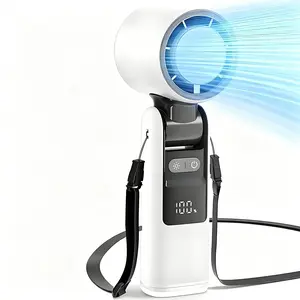 4000mAh Portable Turbo Handheld Fan, 199 Speed Options, Rechargeable, USB Portable Fan, Semiconductor Air Turbo Tech, Great for On-the-Go Cooling