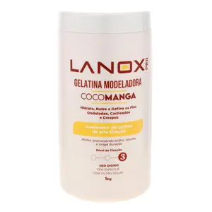 Trihair Gelatina Lanox CocoManga - Curl Defining Gel for Curly Hair, Frizz Control, Vegan, Paraben-Free, 1000gr, Coconut Oil & Mango Butter Enriched - Haircare