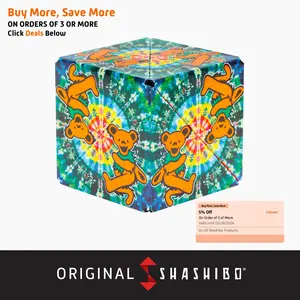 SHASHIBO Grateful Dead Series Shashibo Magnetic Puzzle Cubes Infinity Cube Redi Cube 36 Rare Earth Magnets 70 Geometric Shapes Recyclable ABS Plastic Teardrop Stickers